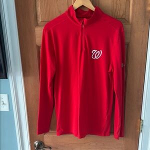Washington Nationals Under Armour Size Medium Red Quarter-Zip Men's Pullover